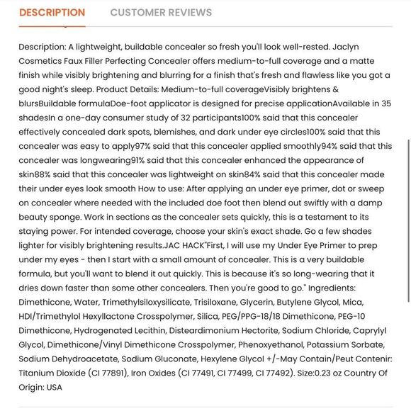 Jaclyn Cosmetics Perfecting Concealer - Picture 5 of 5